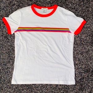 Rainbow striped tee